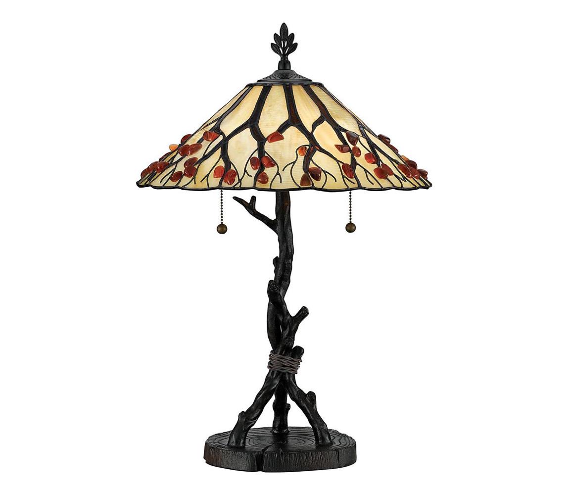 Elstead Quoizel QZ-WHISPERING-TL-VB - Stolní lampa Tiffany WHISPERING 2xE27/60W/230V QZ-WHISPERING-TL-VB