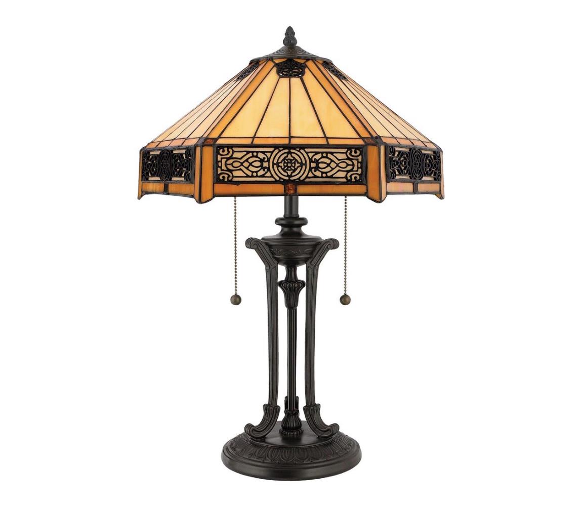 Elstead QZ-INDUS-TL - Stolní lampa INDUS 2xE27/60W/230V jantarové sklo QZ-INDUS-TL