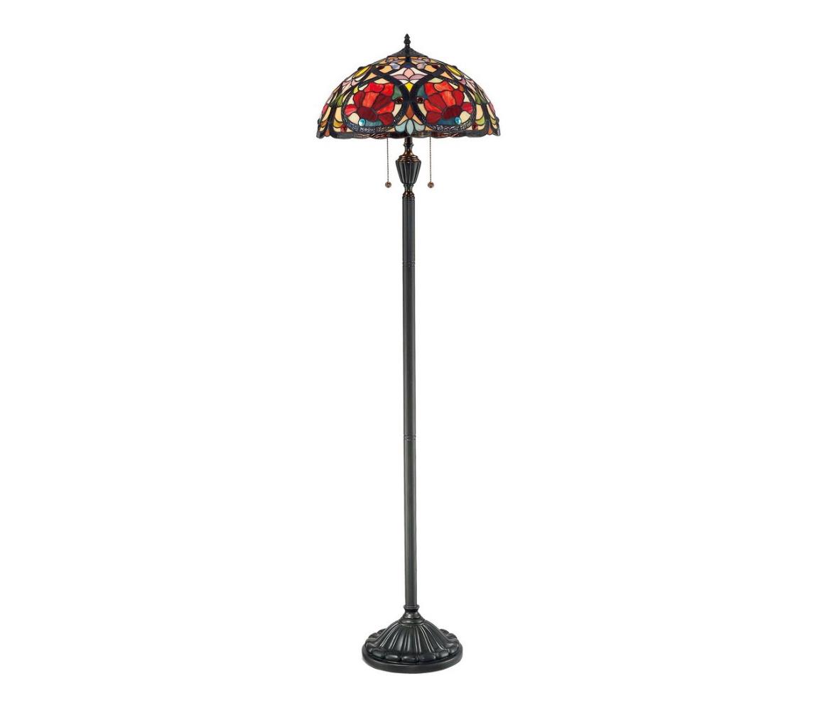 Elstead QZ-LARISSA-FL - Stojací lampa Tiffany LARISSA 2xE27/100W/230V QZ-LARISSA-FL