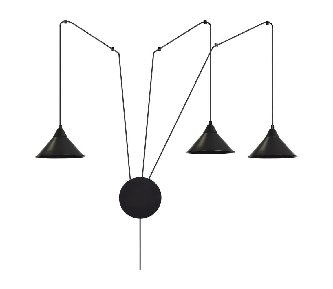 EMIBIG Lustr na lanku ABRAMO 3xE27/15W/230V černá 160/3