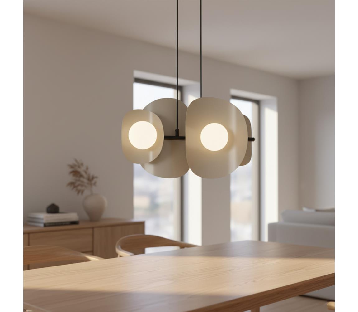 EMIBIG Lustr na lanku ELEMENTI 4xG9/8W/230V béžová 1493/4