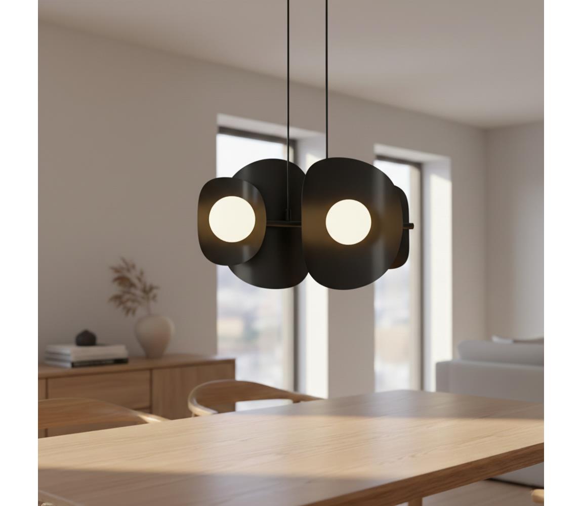 EMIBIG Lustr na lanku ELEMENTI 4xG9/8W/230V černá 1491/4