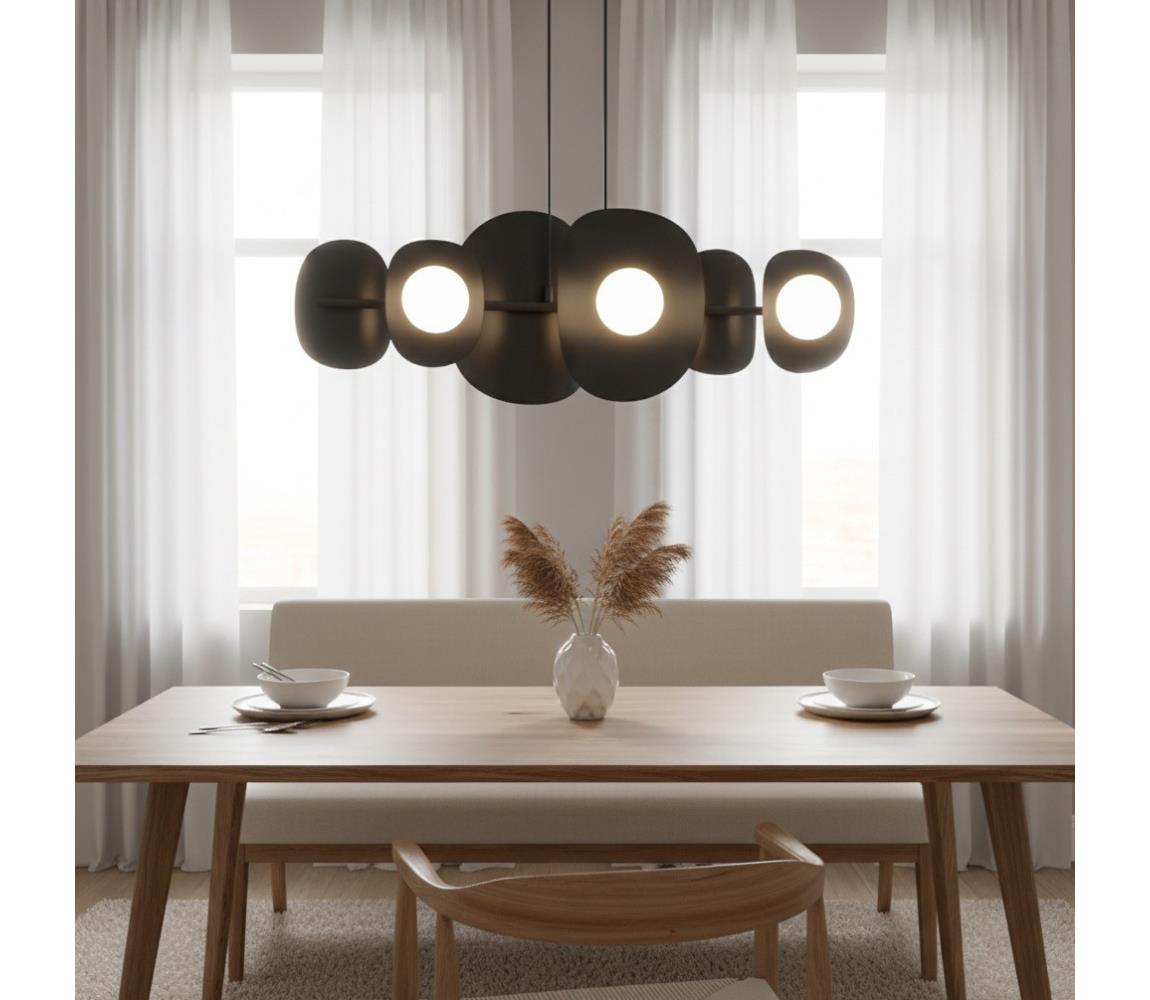 EMIBIG Lustr na lanku ELEMENTI 6xG9/8W/230V černá 1491/6