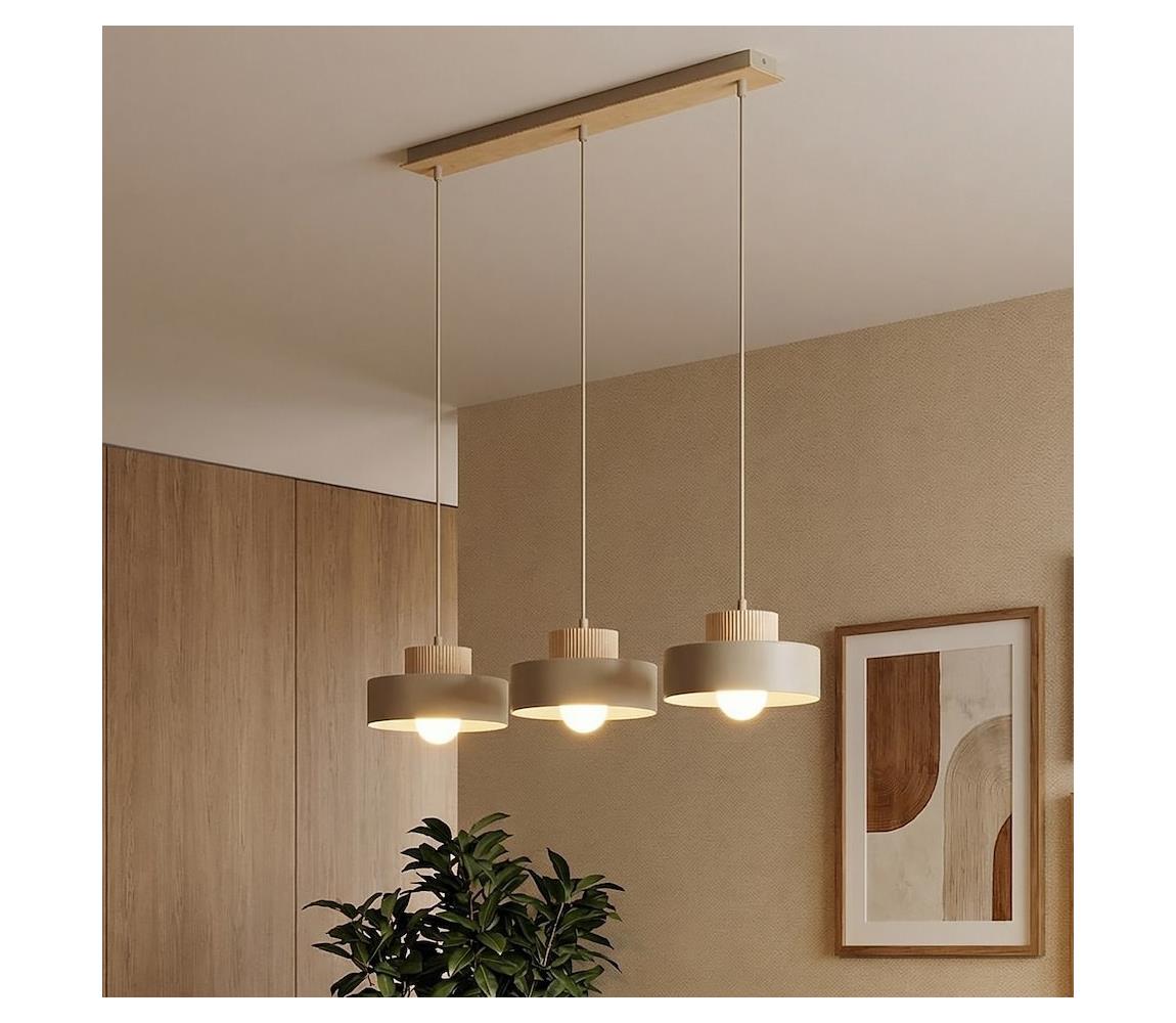 EMIBIG Lustr na lanku KIVI 3xE27/15W/230V béžová 1668/3
