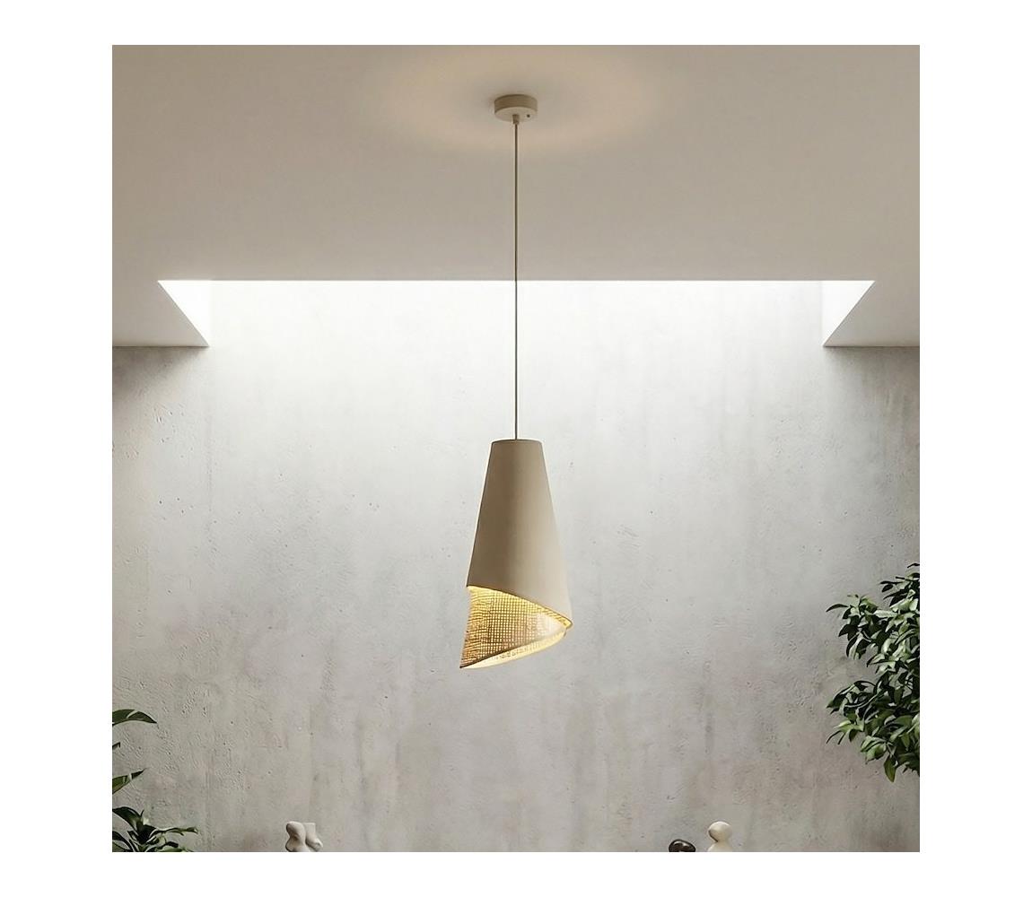 EMIBIG Lustr na lanku MODA 1xE27/15W/230V béžová/ratan 1620/1