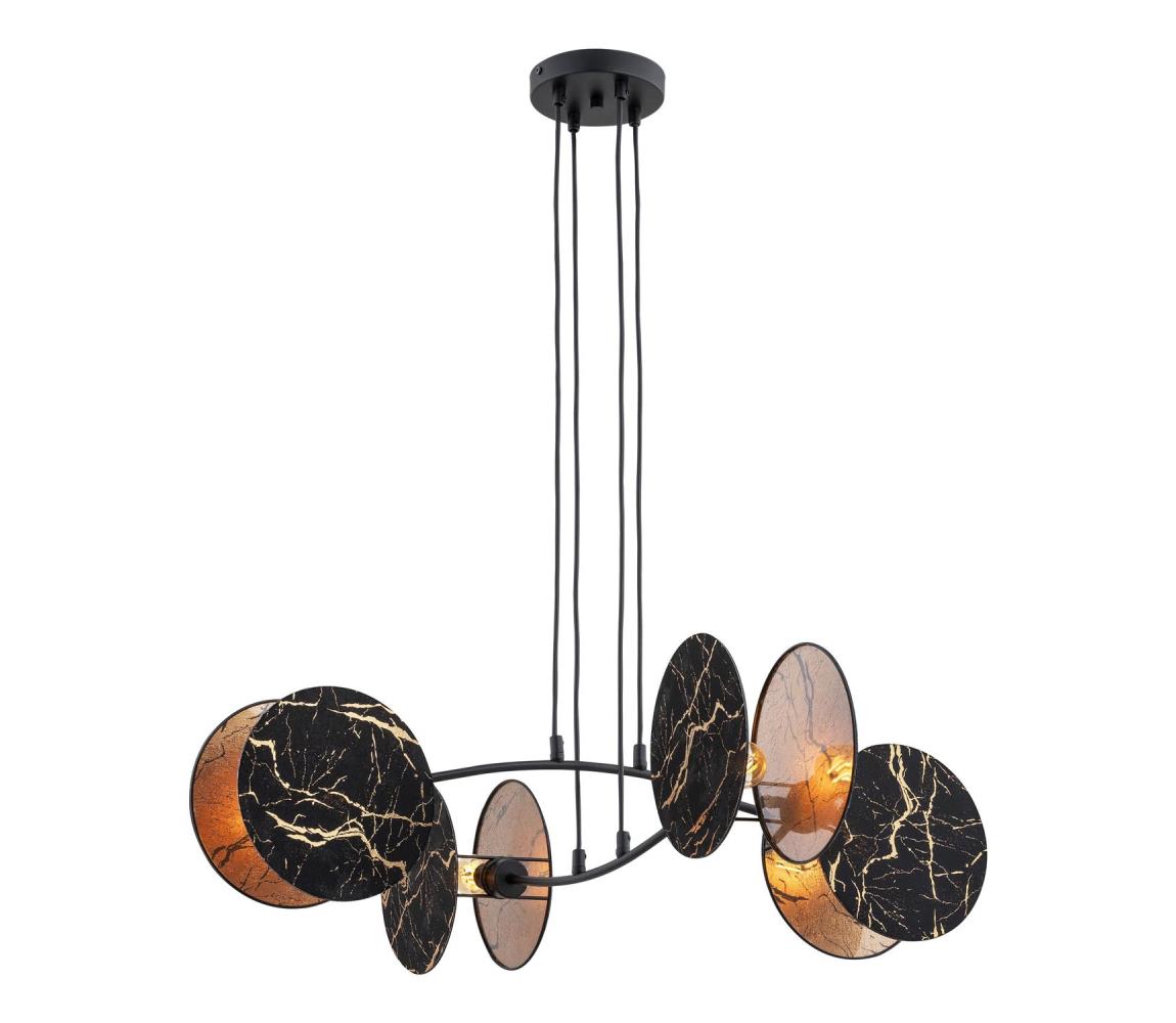 EMIBIG Lustr na lanku MOTIF 4xE27/15W/230V černá/zlatá 1327/4