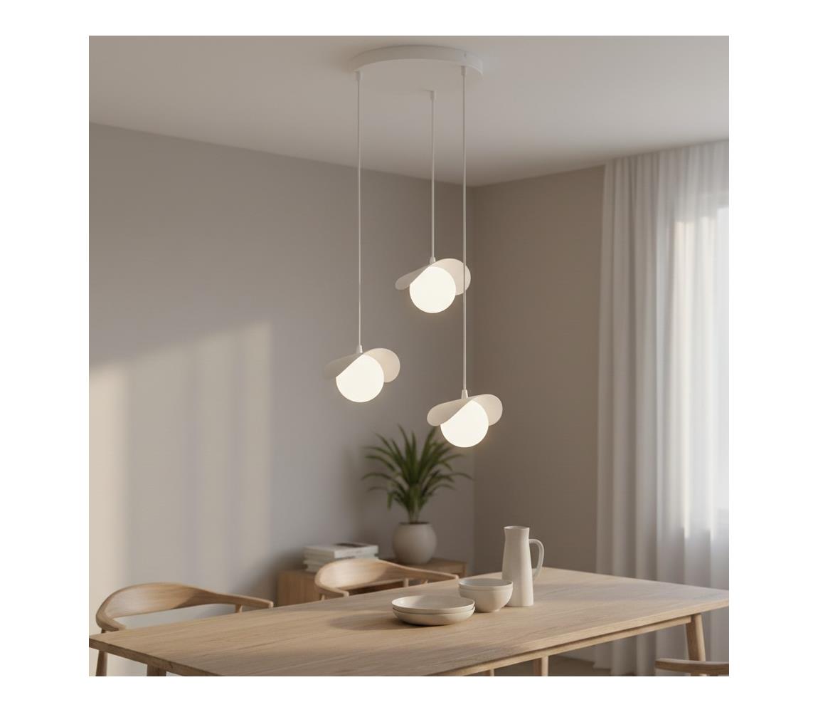 EMIBIG Lustr na lanku RITUAL 3xG9/8W/230V bílá 1584/3PREM