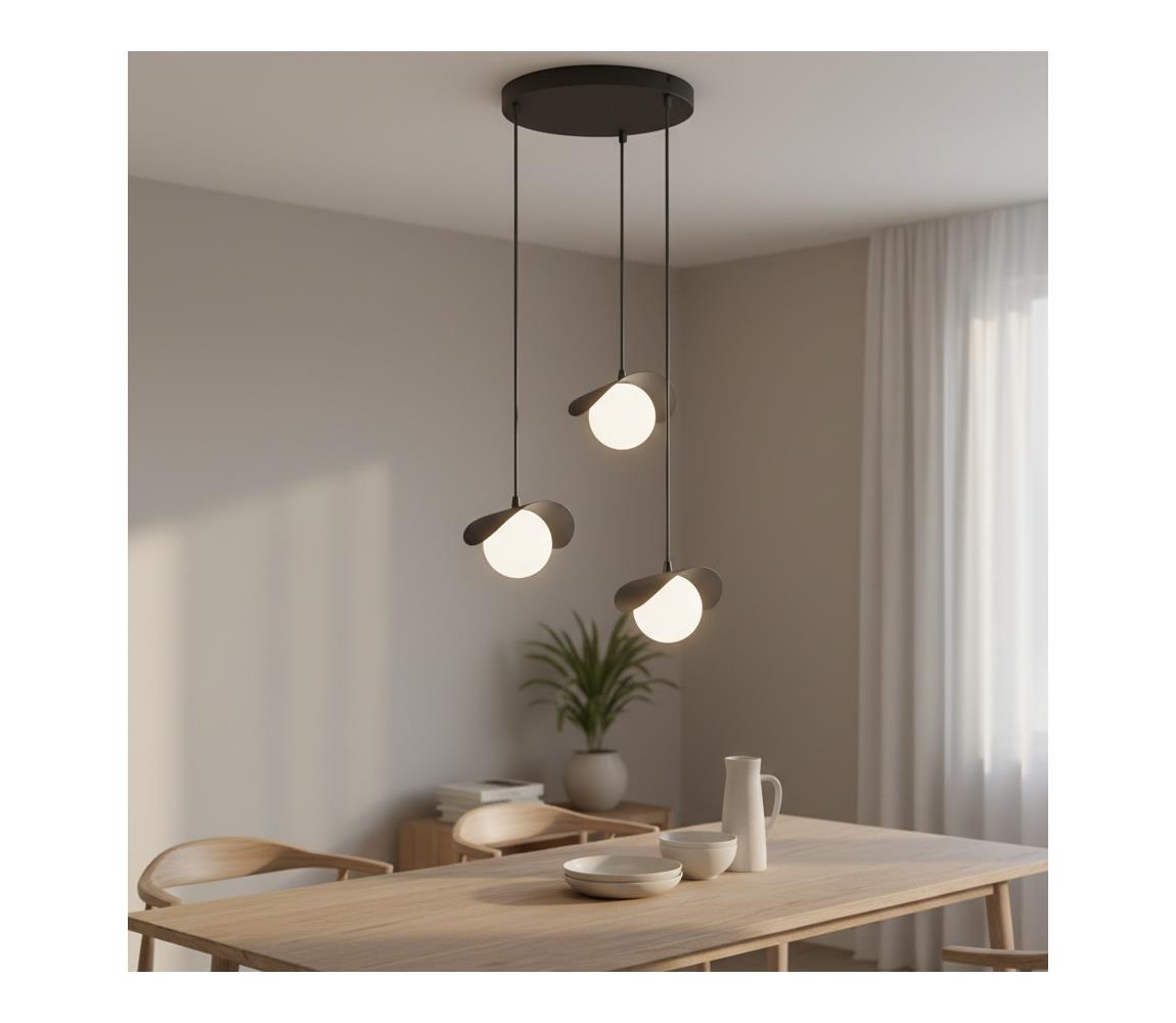 EMIBIG Lustr na lanku RITUAL 3xG9/8W/230V černá 1490/3PREM