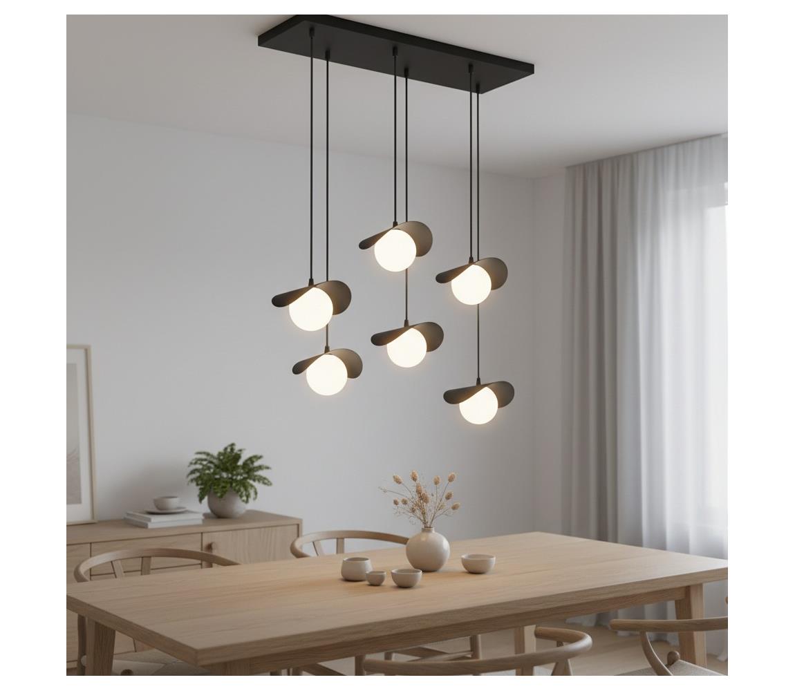 EMIBIG Lustr na lanku RITUAL 6xG9/8W/230V černá 1490/6