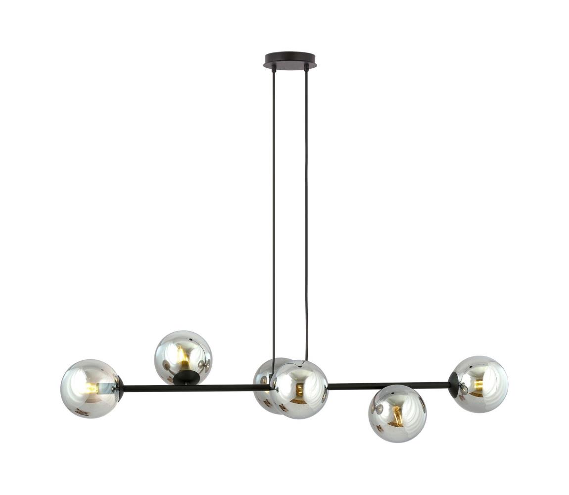 EMIBIG Lustr na lanku ROSSI 6xE14/10W/230V černá/šedá 875/6