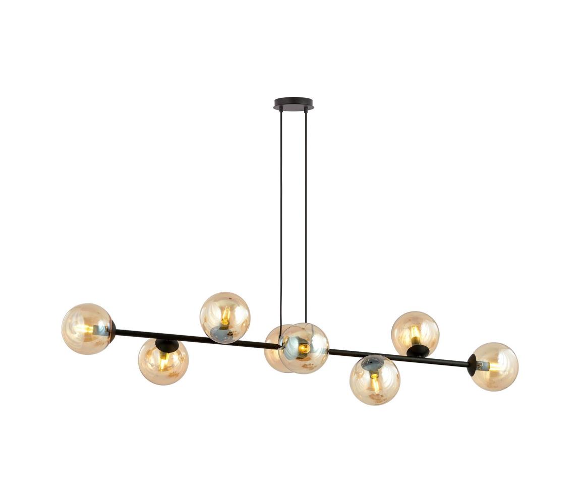 EMIBIG Lustr na lanku ROSSI 8xE14/10W/230V černá/béžová 876/8