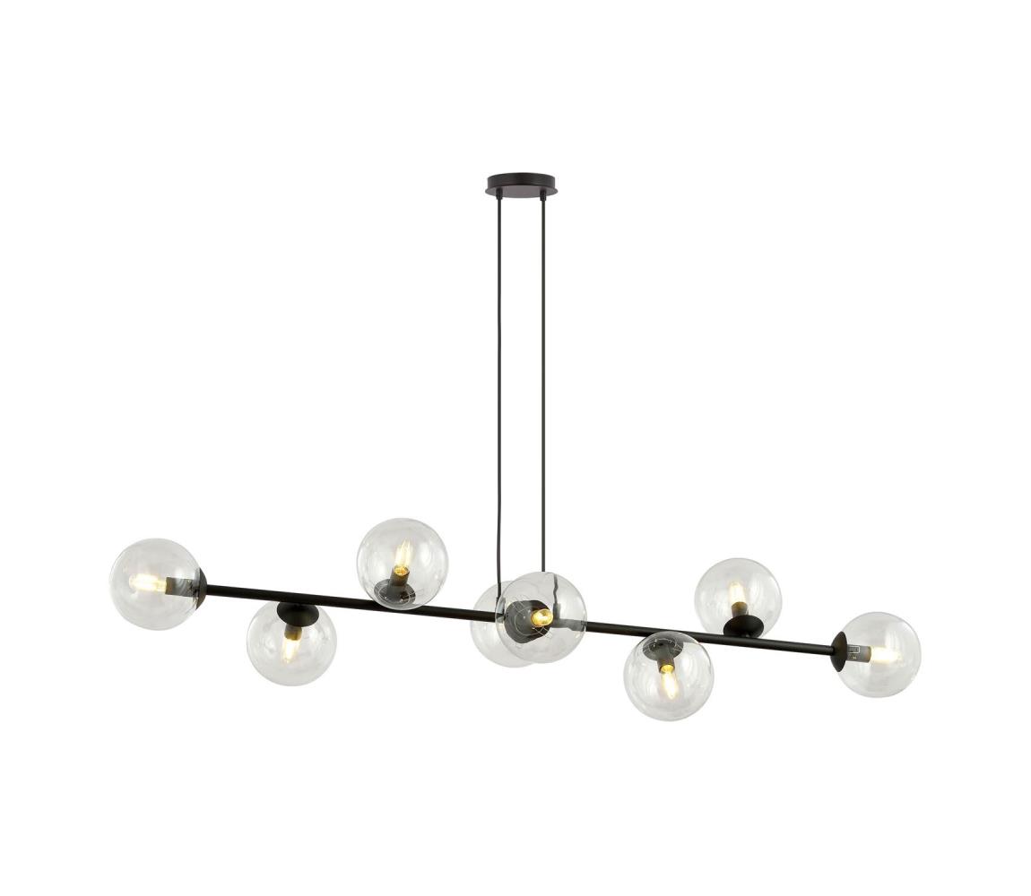 EMIBIG Lustr na lanku ROSSI 8xE14/10W/230V černá/čirá 874/8