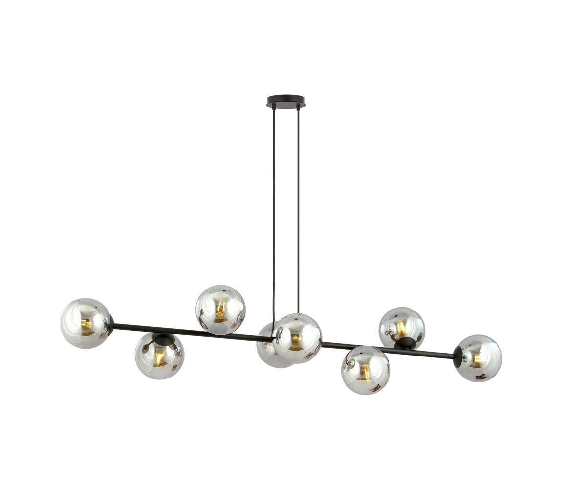 EMIBIG Lustr na lanku ROSSI 8xE14/10W/230V černá/šedá 875/8