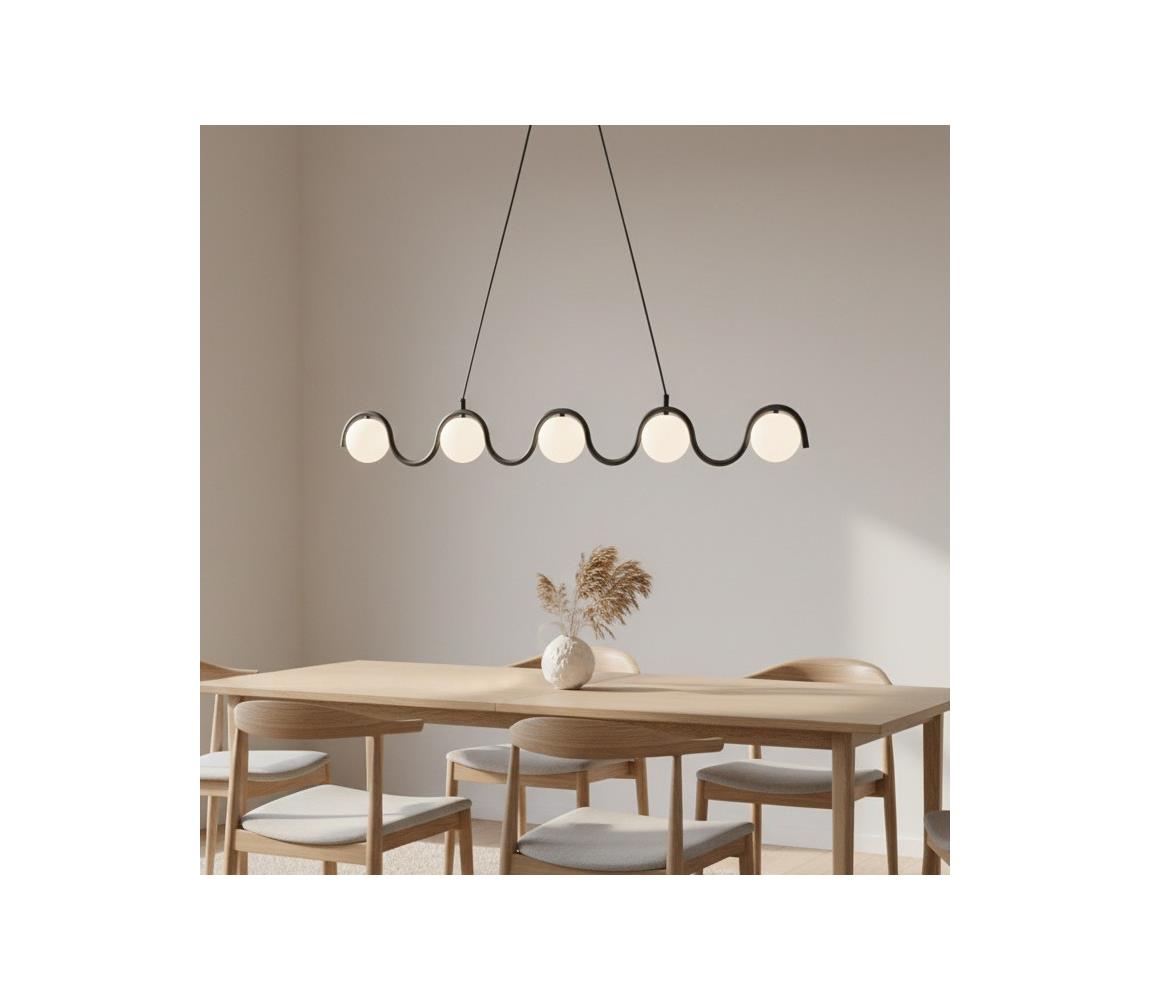 EMIBIG Lustr na lanku SINUS 5xG9/8W/230V černá 1582/5