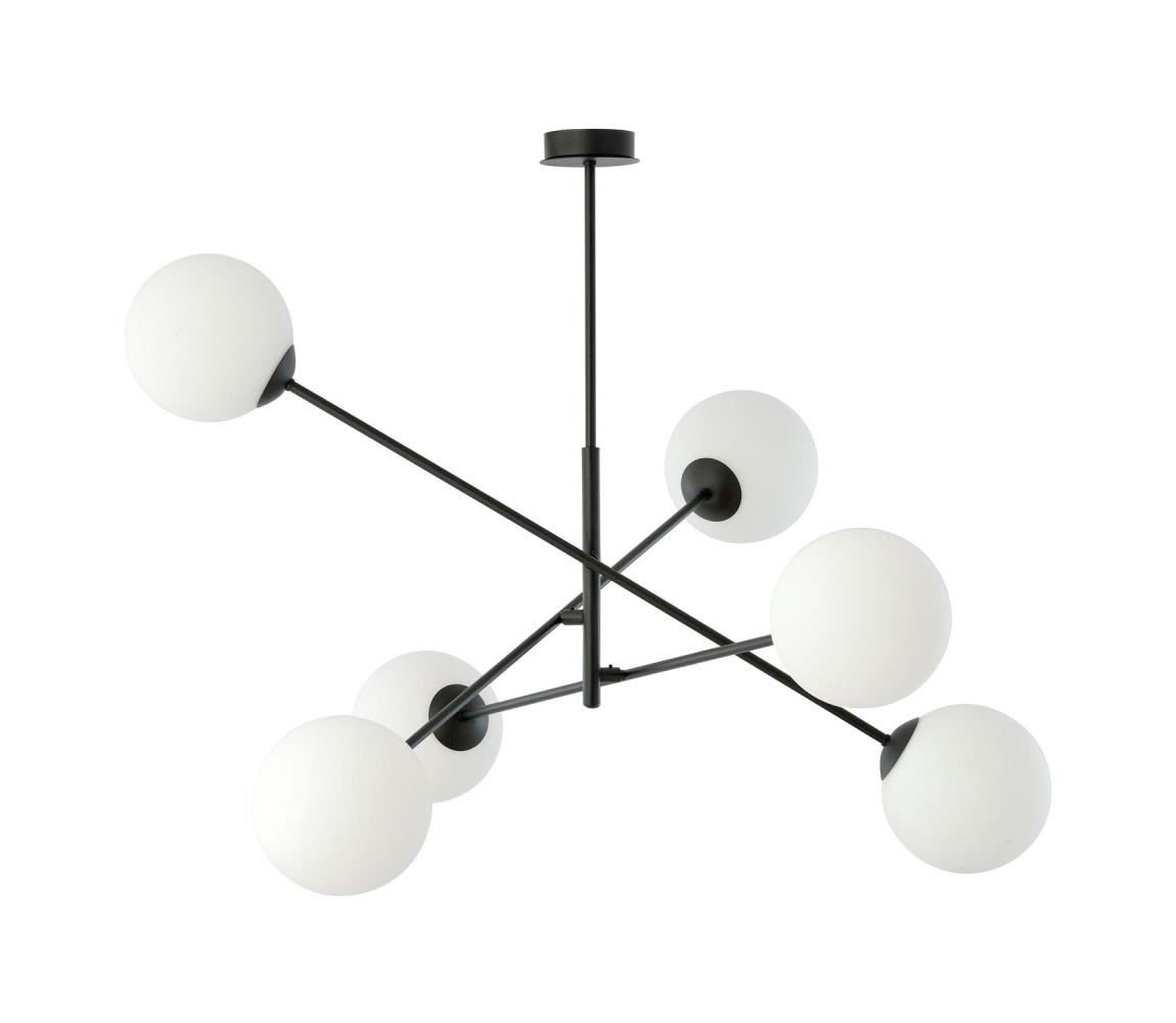 EMIBIG Lustr na tyči LINEAR 6xE14/10W/230V černá/bílá 1169/6