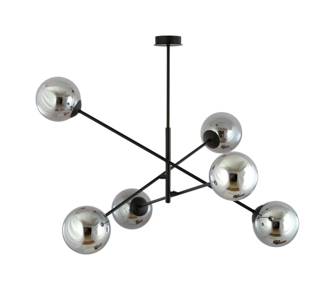 EMIBIG Lustr na tyči LINEAR 6xE14/10W/230V černá/šedá 1167/6