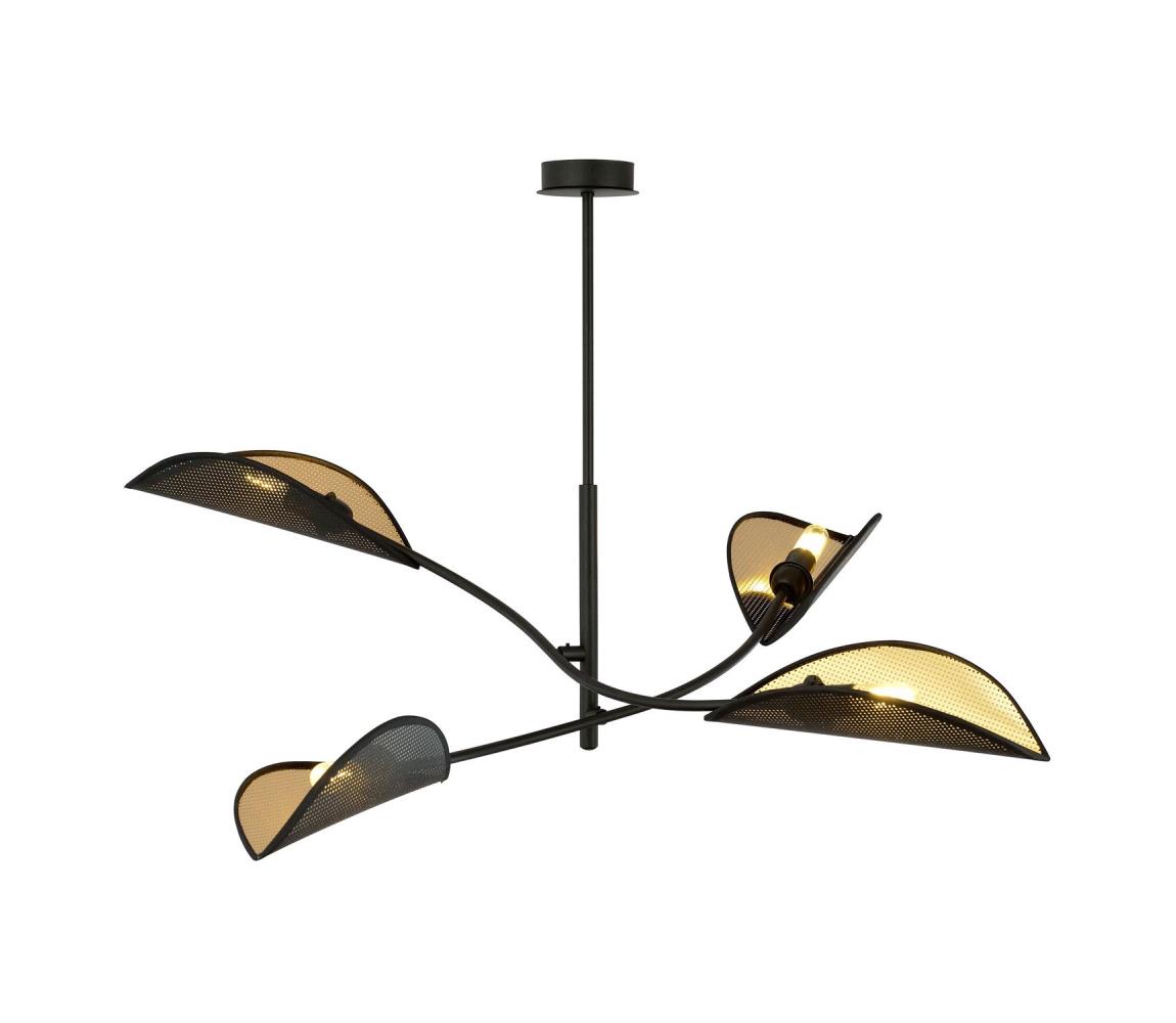 EMIBIG Lustr na tyči LOTUS 4xE14/10W/230V černá/zlatá 1106/4