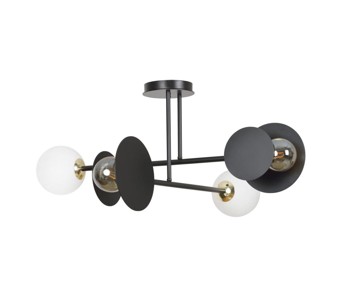 EMIBIG Lustr na tyči MINERVA 2xE27/15W + 2xE14/10W/230V černá 612/4