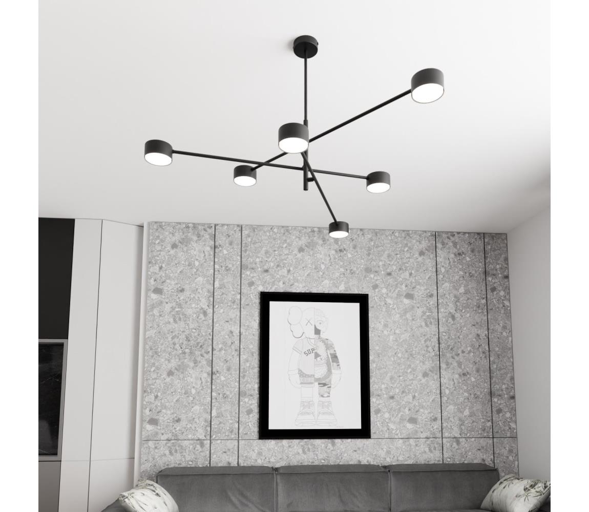 EMIBIG Lustr na tyči NATSU 6xGX53/12W/230V černá 1444/6