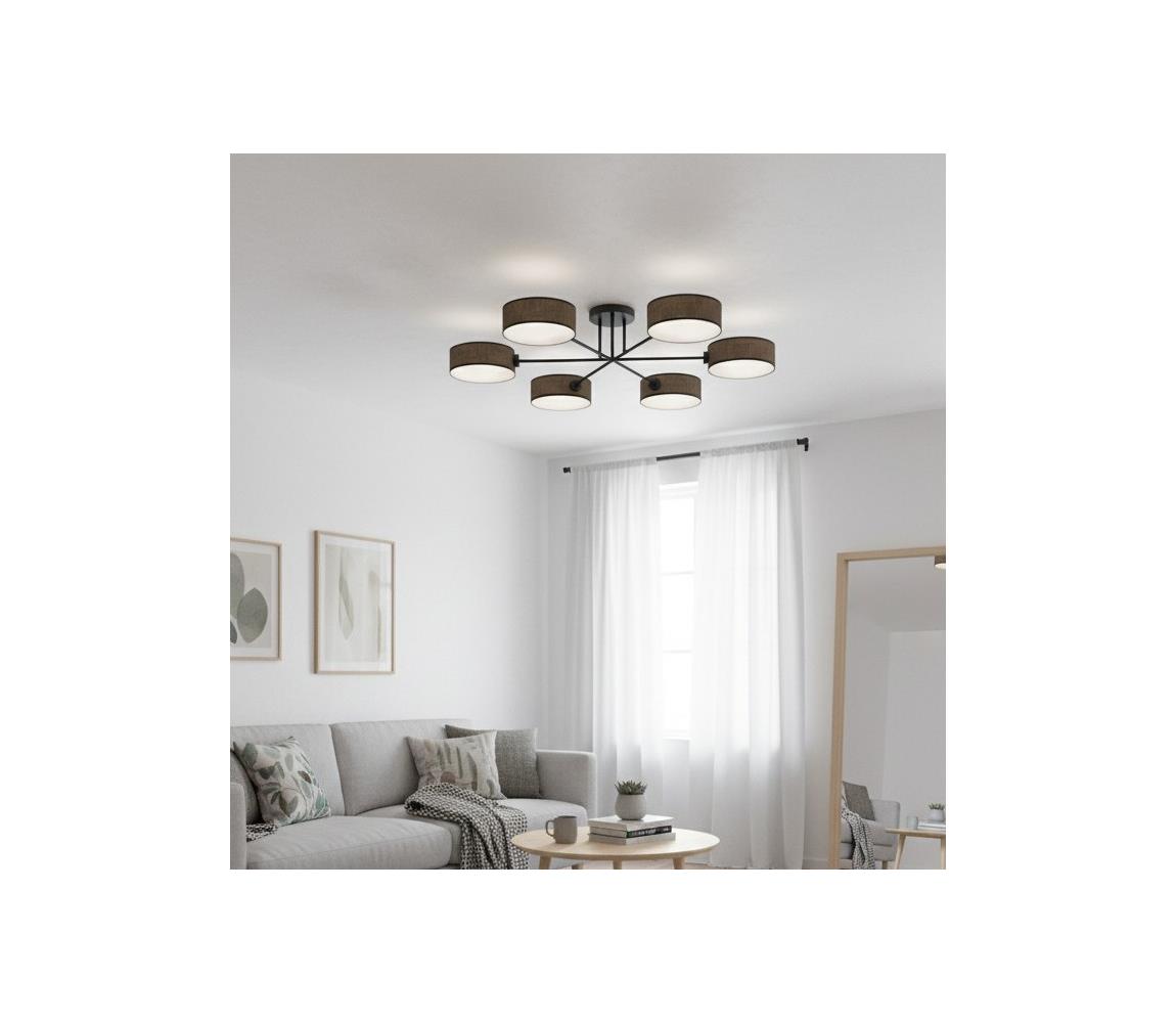 EMIBIG Přisazený lustr MAGA 6xE14/10W/230V hnědá 1569/6