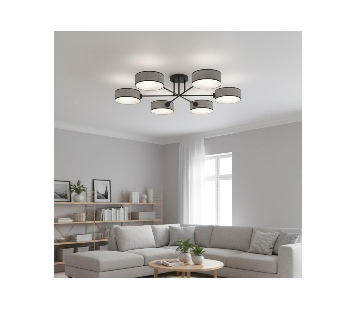 EMIBIG Přisazený lustr MAGA 6xE14/10W/230V šedá 1570/6