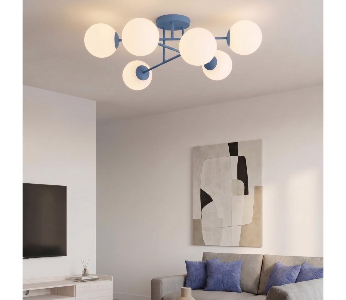 EMIBIG Přisazený lustr ROMA 6xE14/10W/230V modrá 1845/6