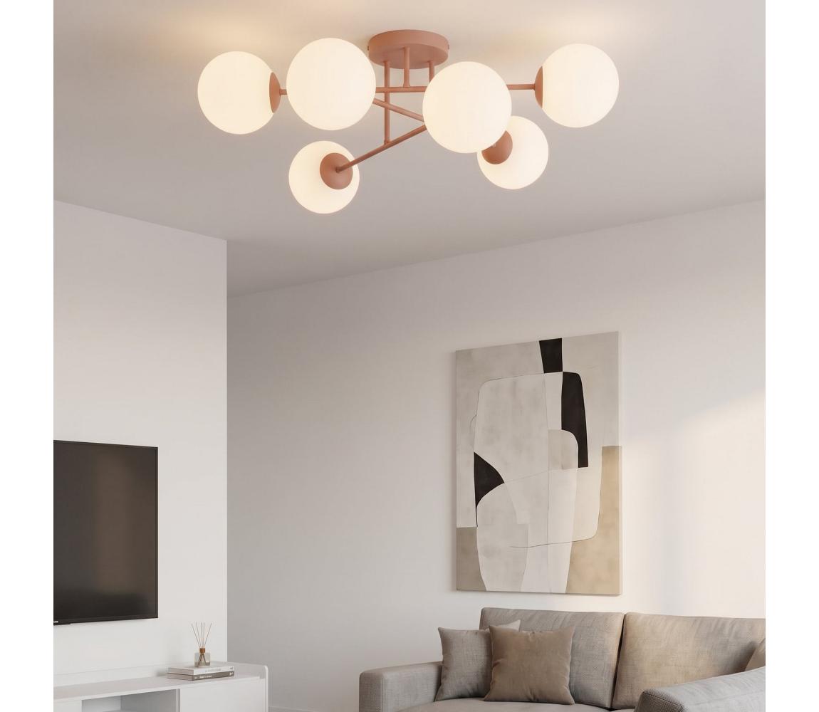 EMIBIG Přisazený lustr ROMA 6xE14/10W/230V růžová 1846/6