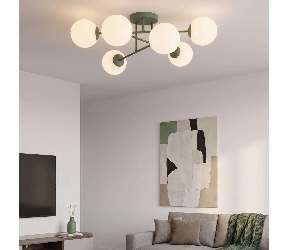 EMIBIG Přisazený lustr ROMA 6xE14/10W/230V zelená 1847/6