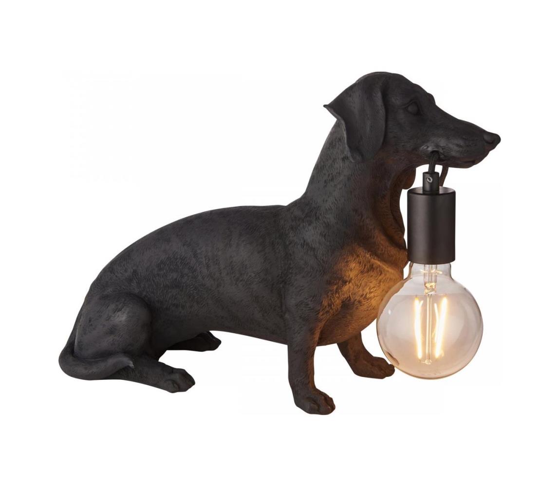 Endon 101188 - Stolní lampa DACHSHUND 1xE27/10W/230V černá 101188