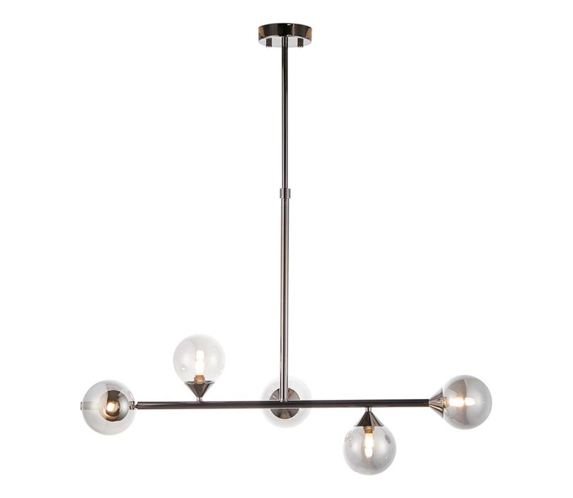 Endon 101348 - Lustr na tyči OTIS 5xG9/3W/230V černý chrom/kouřová černá 101348