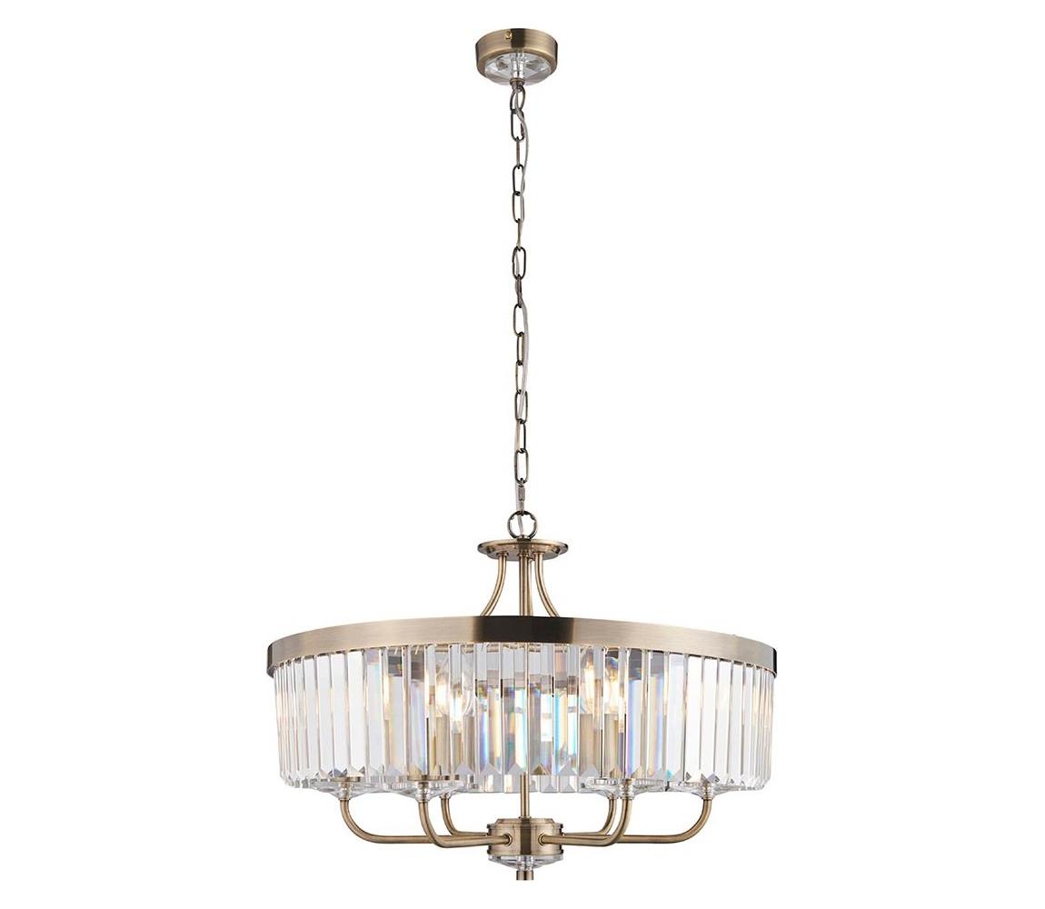 Endon 102505 - Lustr na řetězu 6xE14/6W/230V pr. 55 cm mosaz 102505