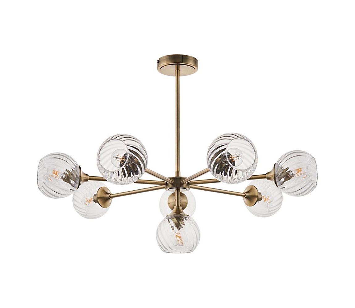 Endon 103172 - Lustr na tyči ALLEGRA 8xE14/7W/230V mosaz/čirá 103172