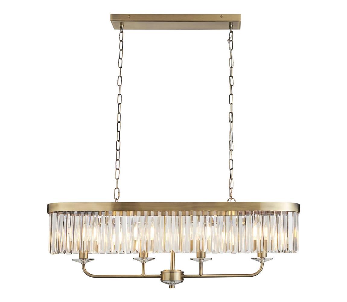 Endon 110539 - Lustr na řetězu CHESTERFIELD 4xE14/6W/230V mosaz 110539