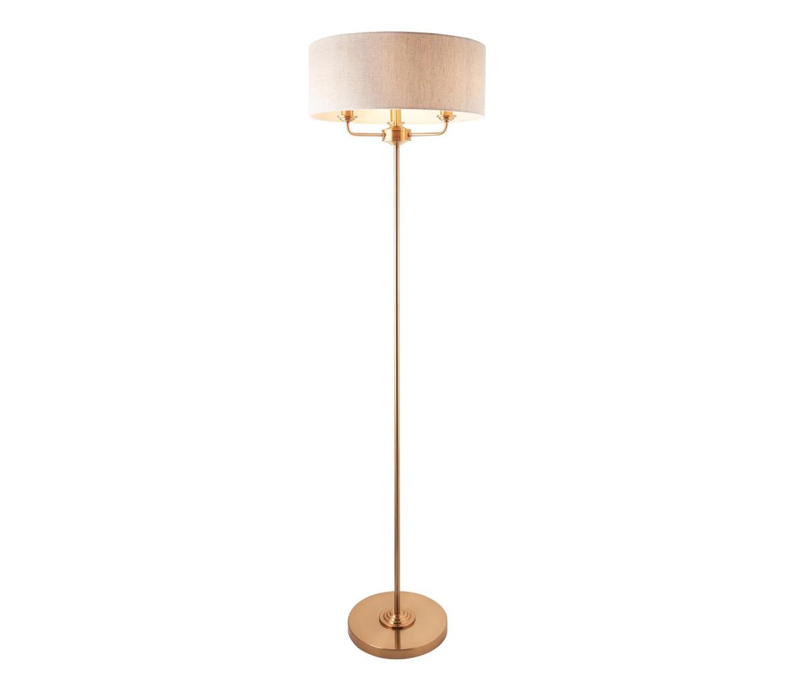 Endon 110724 - Stojací lampa HIGHCLERE 1xE14/40W/230V béžová/mosaz 110724