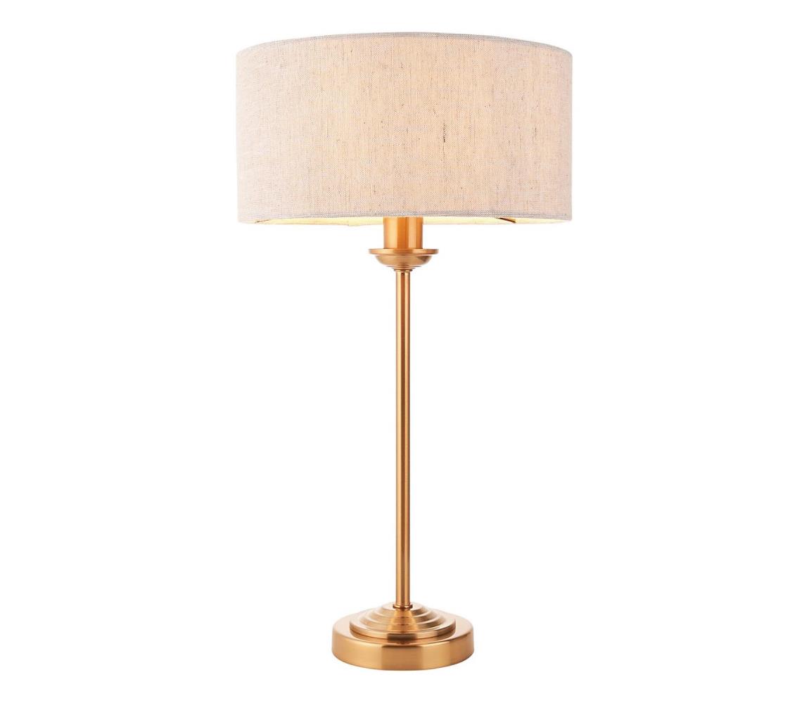 Endon 110728 - Stolní lampa HIGHCLERE 1xE14/7W/230V béžová/mosaz 110728