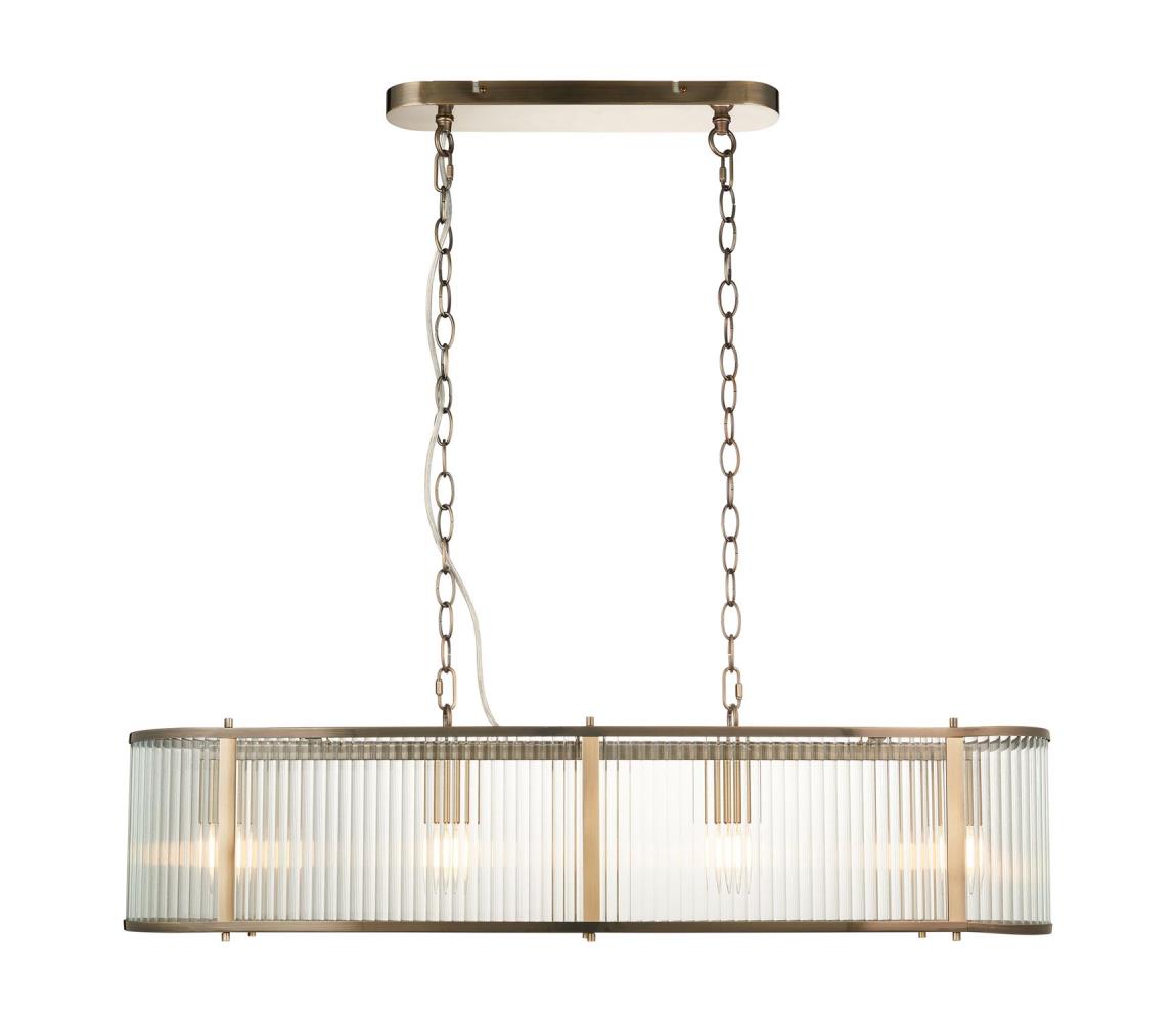 Endon 110945 - Lustr na řetězu RIDGETON 4xE14/6W/230V mosaz/čirá 110945