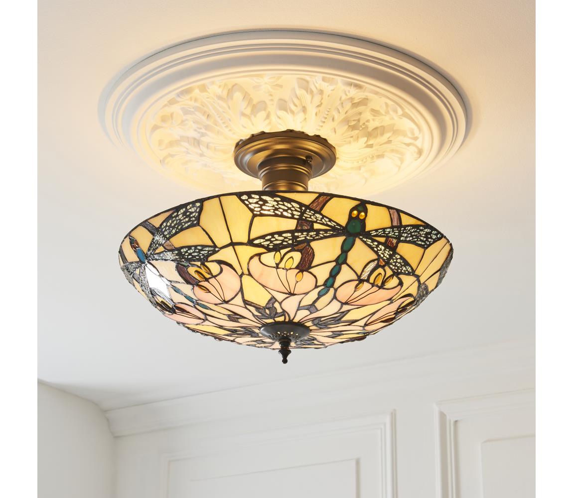 Endon 111892 - Přisazený lustr Tiffany ASHTON 3xE27/10W/230V pr. 45 cm 111892