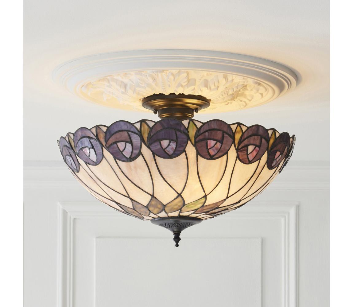 Endon 111906 - Přisazený lustr Tiffany HUTCHINSON 3xE27/10W/230V pr. 50 cm 111906
