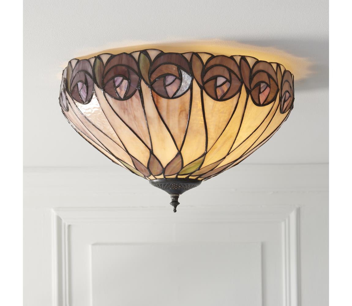 Endon 112188 - Stropní svítidlo Tiffany HUTCHINSON 2xE27/60W/230V pr. 40 cm 112188