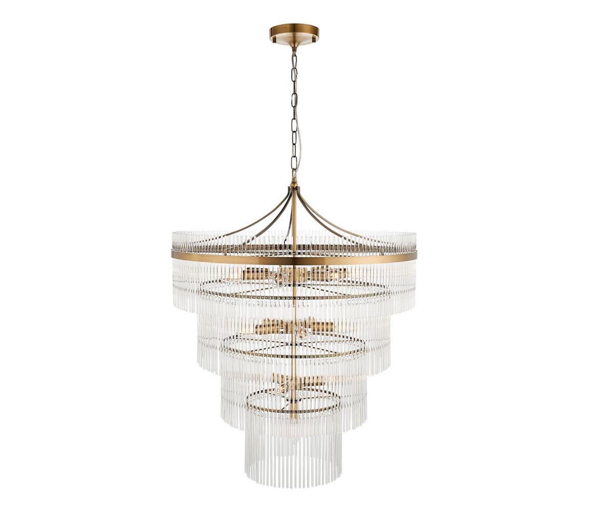 Endon 112576 - Lustr na řetězu MARIETTA 16xE14/6W/230V mosaz/čirá 112576