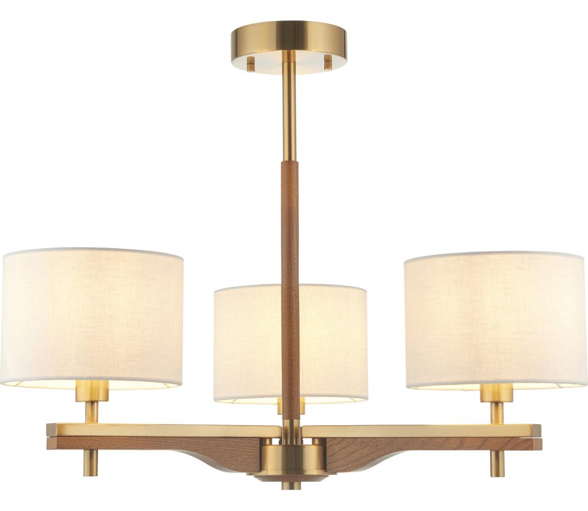 Endon 116993 - Lustr na tyči HEATHCLIFF 3xE14/7W/230V mosaz/jasan 116993