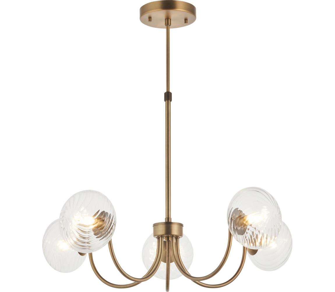 Endon 119210 - Lustr na tyči HAGUE 5xG9/5W/230V mosaz 119210