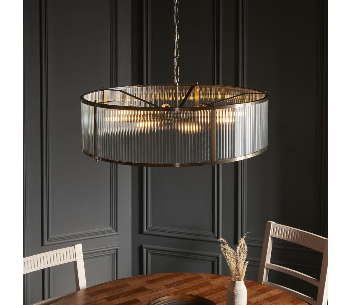 Endon 119455 - Lustr na řetězu RIDGETON 8xE14/7W/230V mosaz 119455