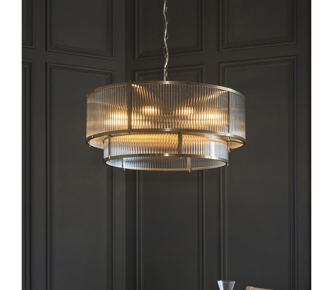 Endon 119456 - Lustr na řetězu RIDGETON 8xE14/7W/230V mosaz 119456