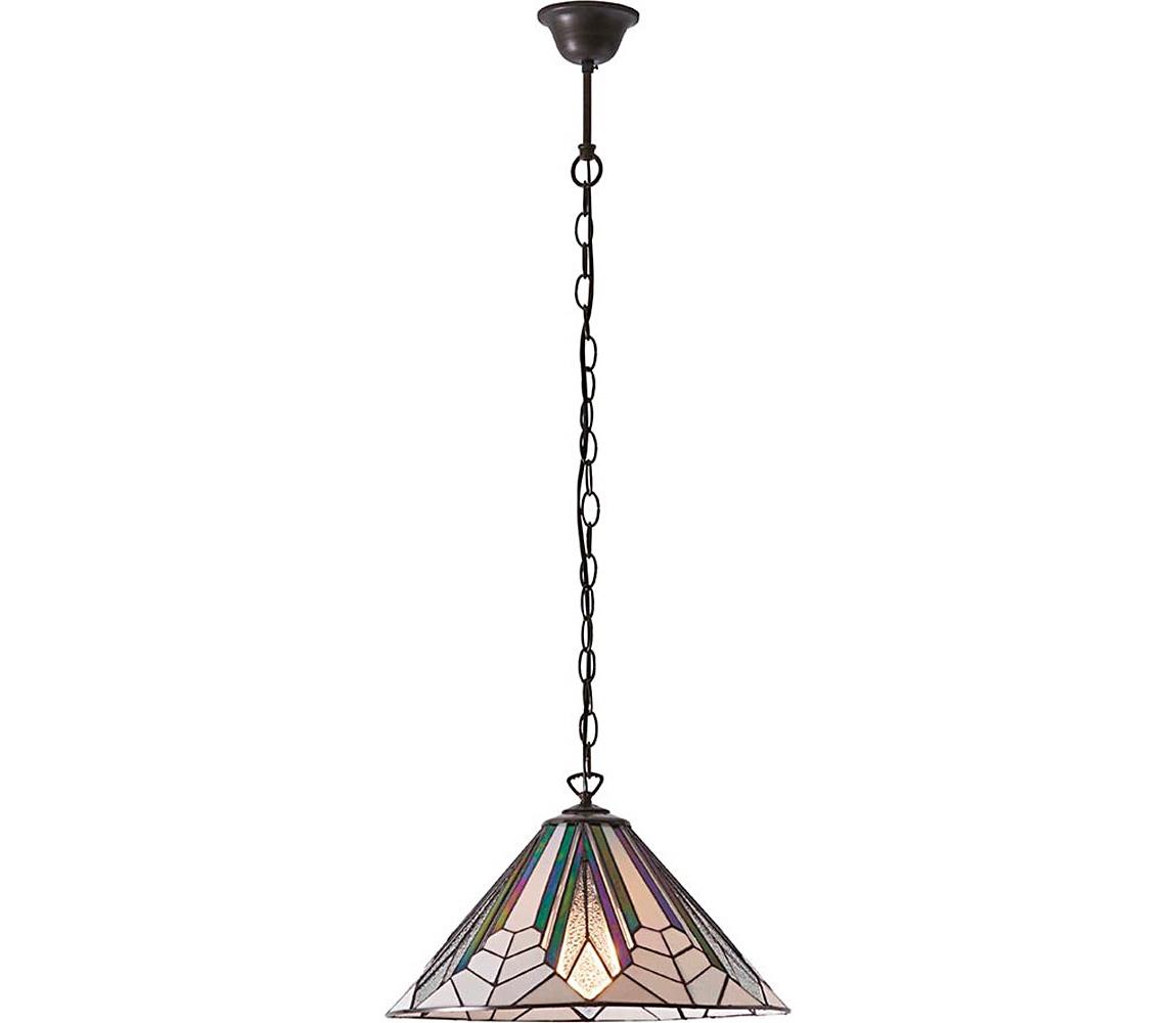 Endon 63937 - Lustr na řetězu Tiffany ASTORIA 1xE27/60W/230V pr. 40 cm 63937