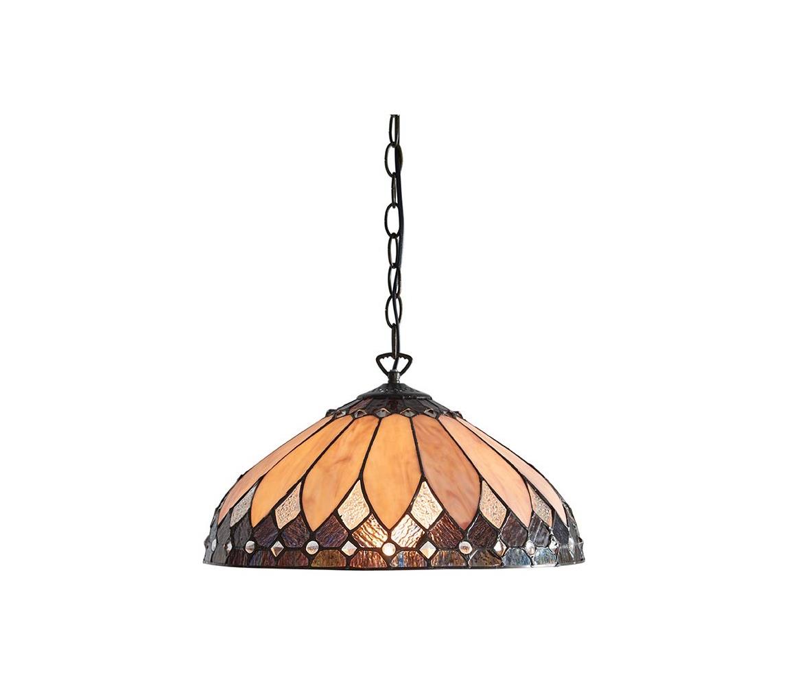 Endon 63977 - Lustr na řetězu Tiffany BROOKLYN 1xE27/60W/230V pr. 40 cm 63977