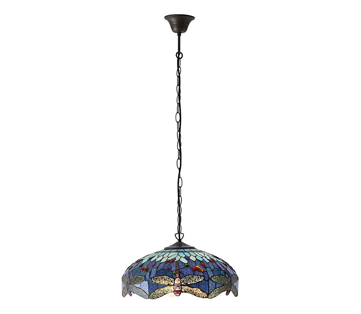 Endon 64080 - Lustr na řetězu Tiffany DRAGONFLY 3xE27/60W/230V pr. 41 cm 64080
