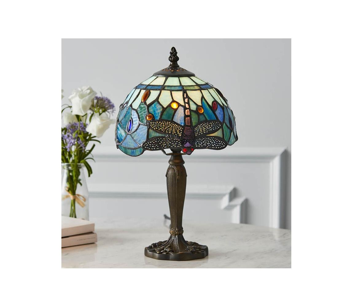 Endon 64088 - Stolní lampa Tiffany DRAGONFLY 1xE14/7W/230V pr. 20 cm 64088