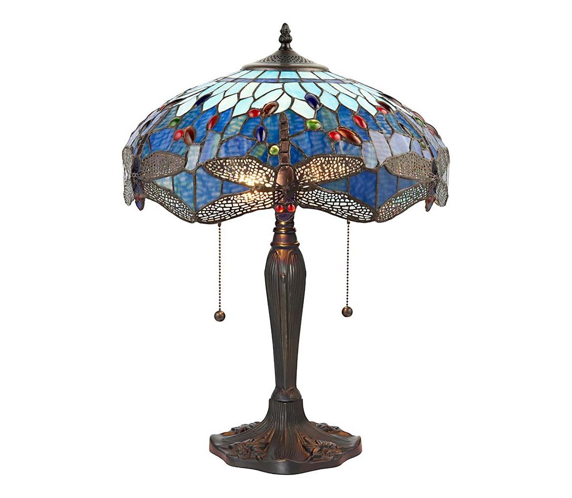 Endon 64089 - Stolní lampa Tiffany DRAGONFLY 2xE27/60W/230V pr. 41 cm 64089