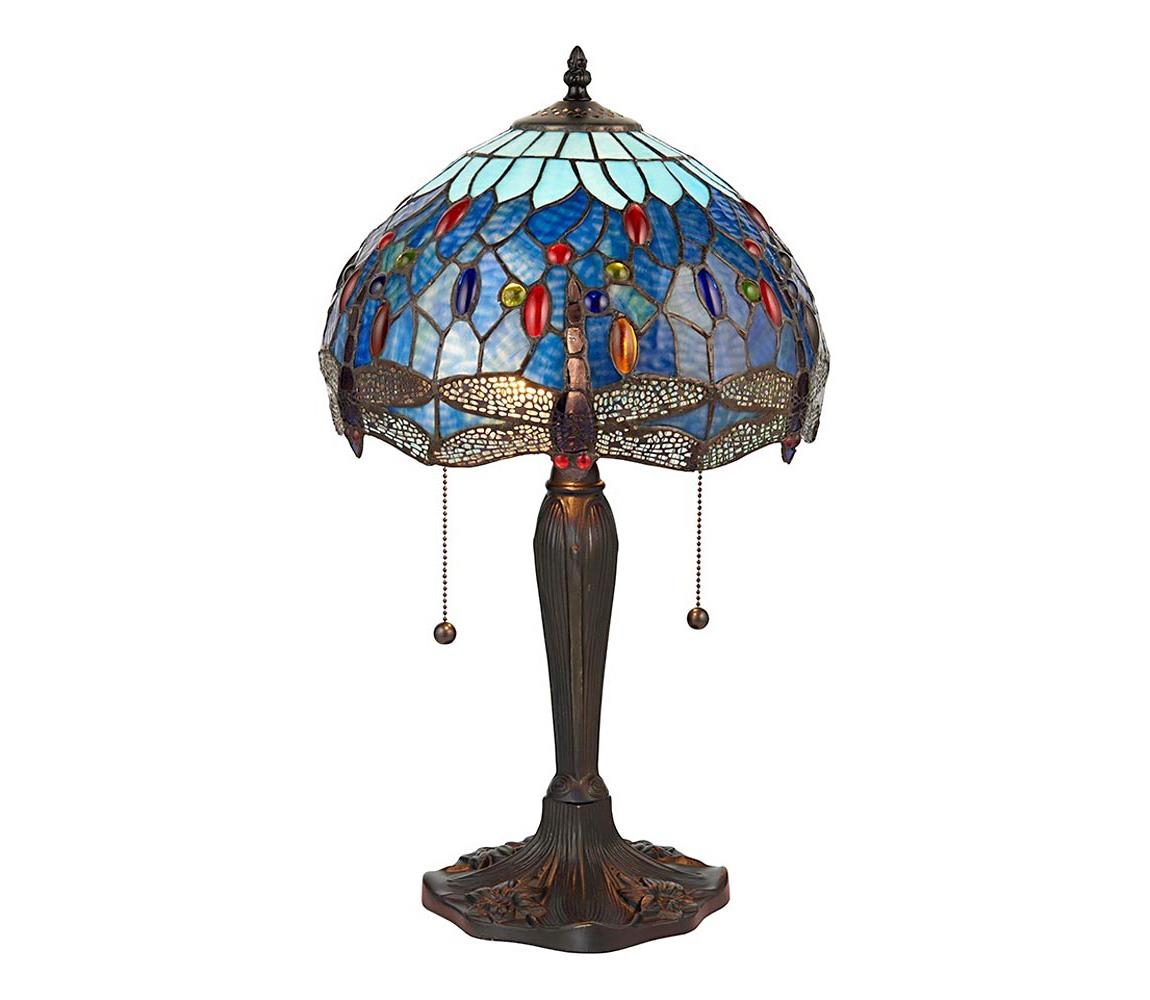 Endon 64090 - Stolní lampa Tiffany DRAGONFLY 2xE27/60W/230V pr. 30 cm 64090